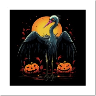 Whooping Crane Halloween Posters and Art